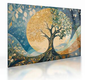 Tablou pe sticlă – Arborele vieții în lună (70x50 cm)