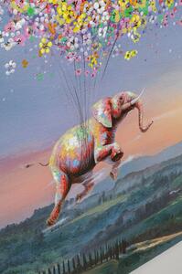 Tablou canvas Flying Elephant At Night 120x160 cm