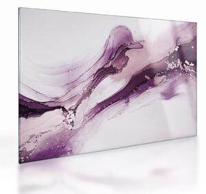 Tablou pe sticlă - Artă fluidă violet (70x50 cm)