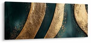 Tablou - Abstracție verde cu auriu I. (120x50 cm)