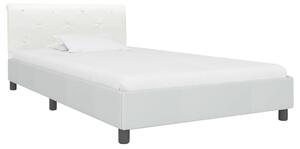 Cadru de pat, alb, 100 x 200 cm, piele ecologică