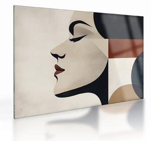 Tablou pe sticlă - Femeie din profil (70x50 cm)