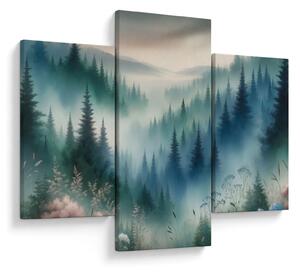 Tablou - Peisaj forestier cu ceață (90x60 cm)