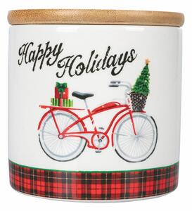 Recipient pentru alimente cu capac din bambus de Crăciun VDE Tivoli 1996 Xmas Bike, 470 ml