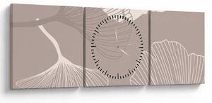 Tablou - Frunze bej N⁰1 (cu ceas) (90x30 cm)