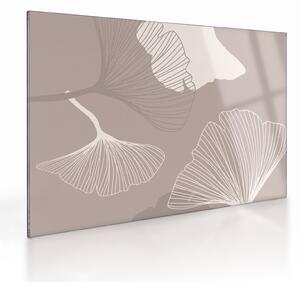 Tablou pe sticlă - Frunze bej N⁰1 (70x50 cm)