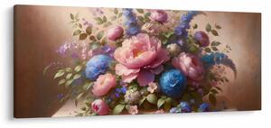 Tablou - Masă plină de flori (120x50 cm)