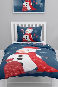 Lenjerie de pat copii Snowman multicolor 140x200 cm