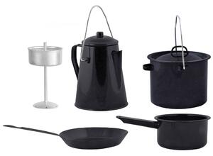 Esschert Design Set de gătit pentru exterior, 4 piese, negru, FF215 FF215