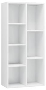 Bibliotecă, alb extralucios, 50 x 25 x 106 cm, PAL