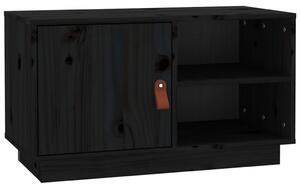 Comodă TV, negru, 70x34x40 cm, lemn masiv de pin