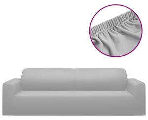 Husă elastică pentru canapea cu 3 locuri poliester jerseu, gri