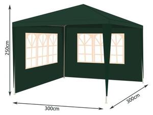 Pavilion gradina, 3x3x2,5 m, cu 2 pereti laterali, verde inchis