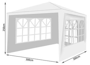 Pavilion de gradina, 3x3 M, 3 Pereti Laterali Cu Ferestre, Alb