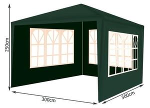 Pavilion gradina, 3x3x2,5 m, cu 3 pereti laterali, verde inchis