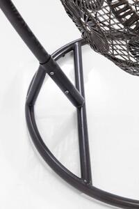 Fotoliu de grădină Kare Design Ibiza, suspendat în stil boho, culoare maro, cu picior gri, realizat din oţel