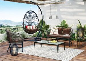 Fotoliu Kare Design Ibiza maro, din oţel, suspendat de grădină in stil boho