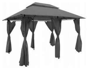 Cort Pavilion 3x4m pentru Curte sau Gradina cu Pereti laterali, Gri