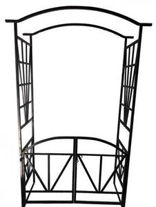 Pergola de gradina, arcada metalica, cu usa, 114x45x208 cm