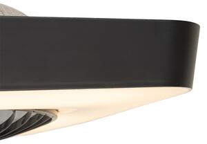 Ventilator de tavan inteligent pătrat negru incl. LED reglabil - Climo