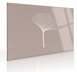 Tablou pe sticlă - Frunze bej N⁰5 (70x50 cm)