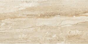 Gresie portelanata Dyno Beige Grande, glazura lucioasa, auriu+maro+bej, rectificata, dreptunghiulara, grosime 10 mm, 60 x 120 cm