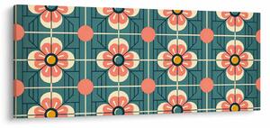 Tablou - Model retro cu flori (120x50 cm)