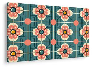 Tablou - Model retro cu flori (90x60 cm)