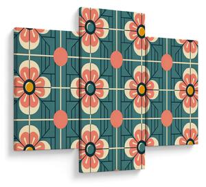Tablou - Model retro cu flori (90x60 cm)