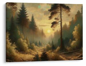 Tablou - Soare strălucind prin pădure (70x50 cm)