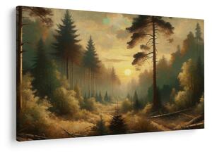 Tablou - Soare strălucind prin pădure (90x60 cm)