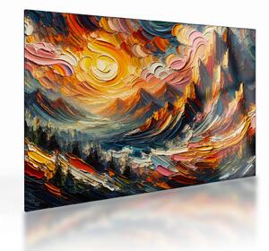 Tablou pe sticlă - Munte acoperit de soare (70x50 cm)