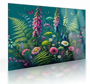 Tablou pe sticlă - Flori de câmp (70x50 cm)