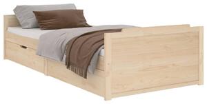 Cadru de pat cu sertare, 90x200 cm, lemn masiv de pin