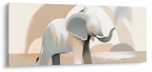 Tablou - Elefant în culori pastel (120x50 cm)