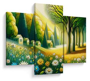 Tablou - Sat în galben-verde (90x60 cm)