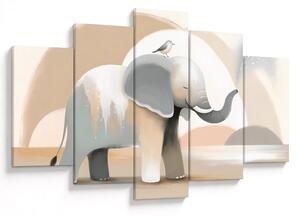 Tablou - Elefant în culori pastel (150x105 cm)