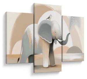 Tablou - Elefant în culori pastel (90x60 cm)