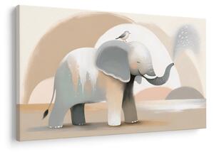 Tablou - Elefant în culori pastel (90x60 cm)