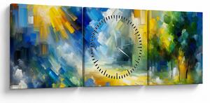 Tablou - Zi însorită abstractă (cu ceas) (90x30 cm)