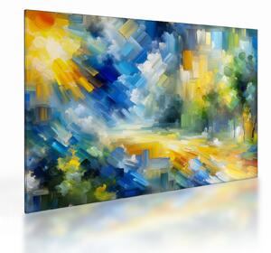 Tablou pe sticlă - Zi însorită abstractă (70x50 cm)