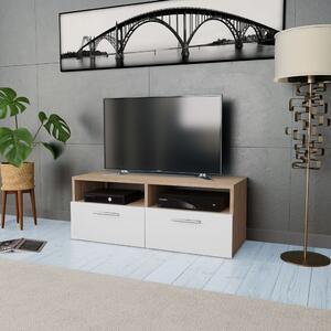 Comodă TV, PAL, 95 x 35 x 36 cm, culoarea stejarului și alb