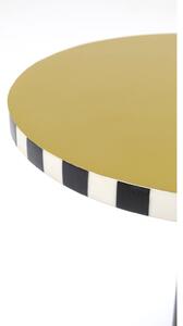 Masuta auxiliara maslin MDF si otel Domero Checkers Ø25x50 cm
