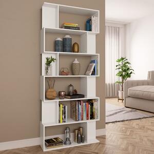 Bibliotecă/Separator cameră, alb, 80x24x192 cm, lemn prelucrat