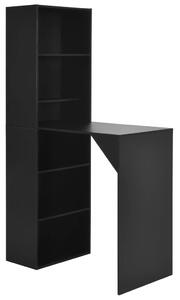 Masă de bar cu dulap, negru, 115 x 59 x 200 cm