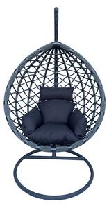 Balansoar Lyere, Pako World, Gri, Ratan, 120x108x195 cm