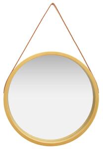 Oglindă de perete cu o curea, 60 cm, auriu