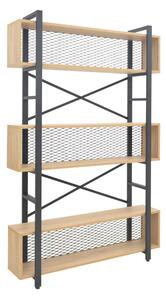 Biblioteca Fifer, Pako World, Stejar-Negru, 120x28x185 cm