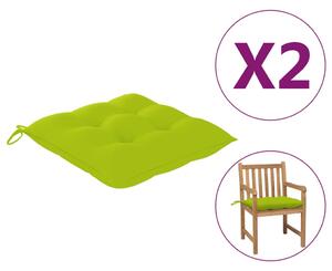 Perne de scaun, 2 buc, verde aprins, 50x50x7 cm, textil