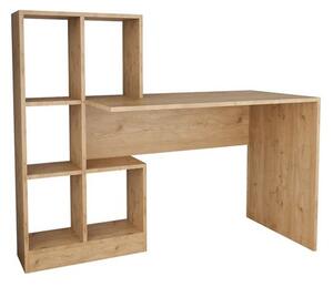 Birou cu biblioteca Dustin, Pako World, Nuc, 118x56x112 cm